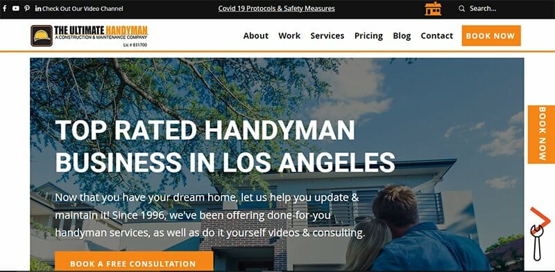 15. The Ultimate Handyman - Handyman Website Example