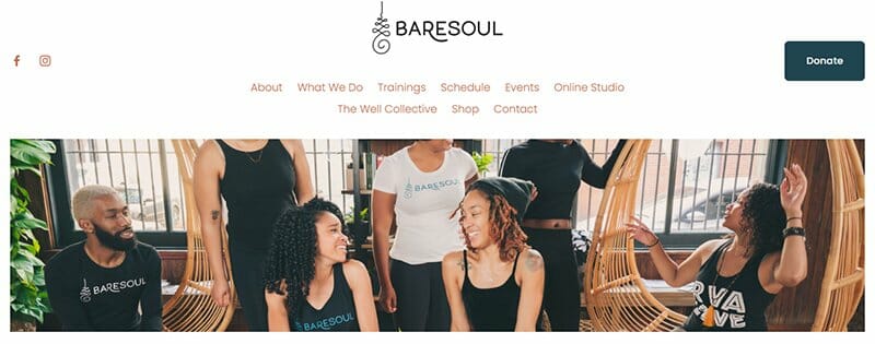 16. BareSOUL Yoga - Yoga Website Example