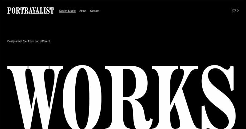 16. Portrayalist - One-Page Website Example