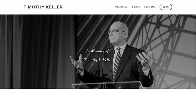 16. Timothy Keller - Author Websites Example
