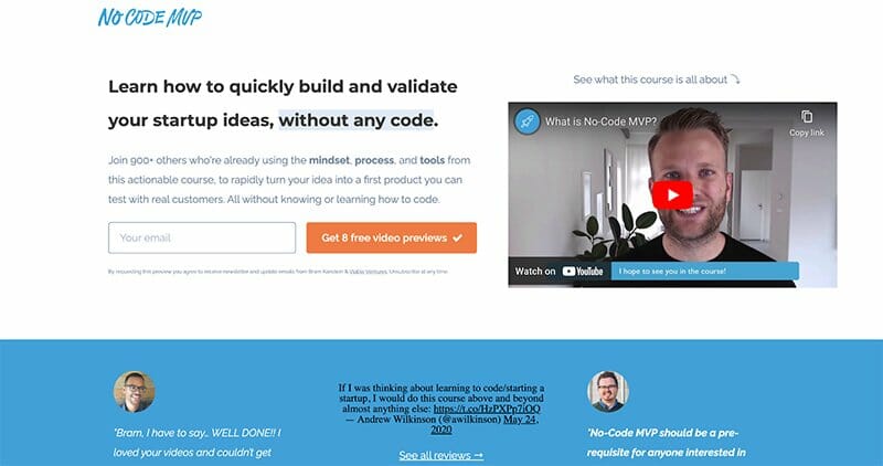 17. No-Code MVP - One-Page Website Example
