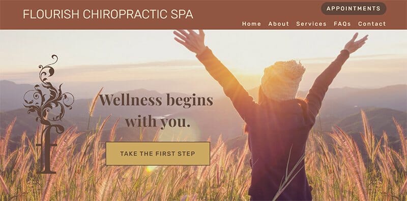 18. Flourish Chiropractic Spa - Massage Therapist Website Example