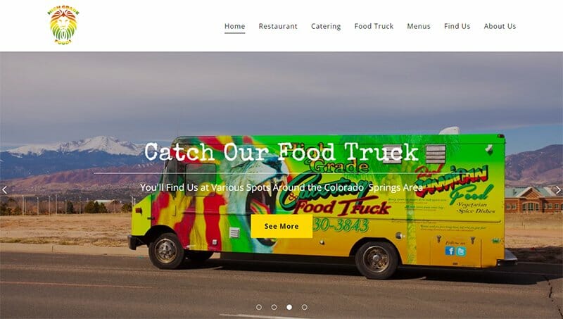 19. High Grade Food Truck - Food Truck Website Example