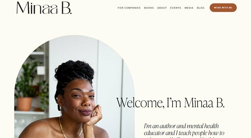 19. Minaa B. - Author Websites Example