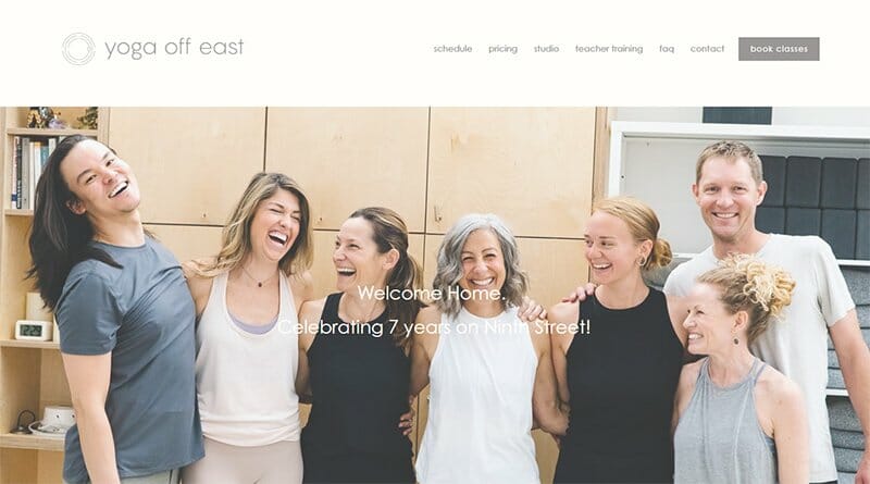 19. Yoga Off East - Yoga Website Example