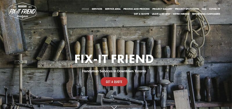 2. Fix-It Friend - Handyman Website Example