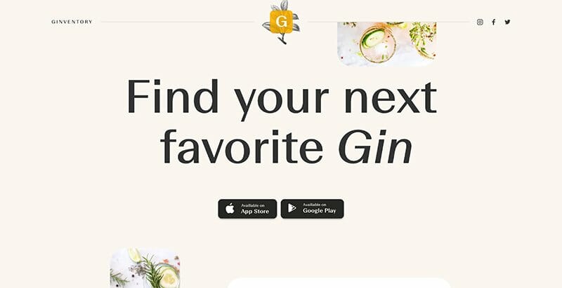 2. Ginventory - One-Page Website Example