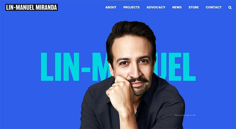 2. Lin-Manual Miranda - Modern Website Example