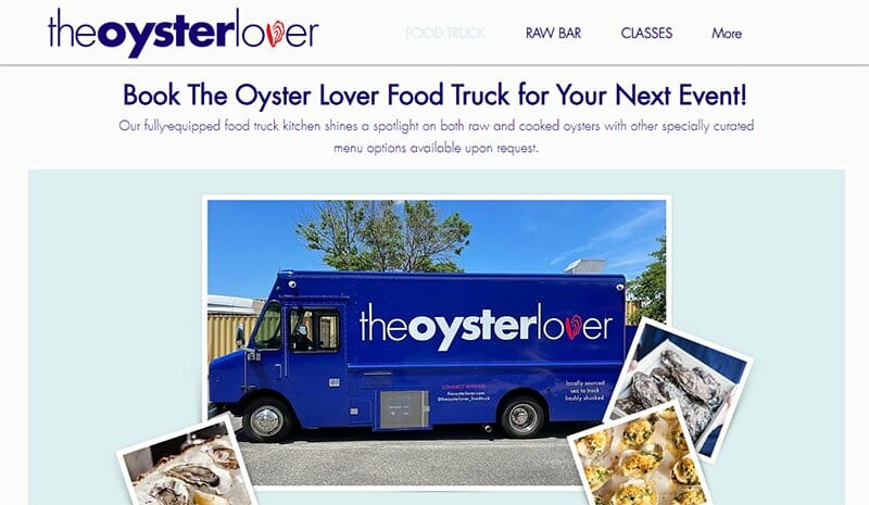 2. The Oyster Lover - Food Truck Website Example