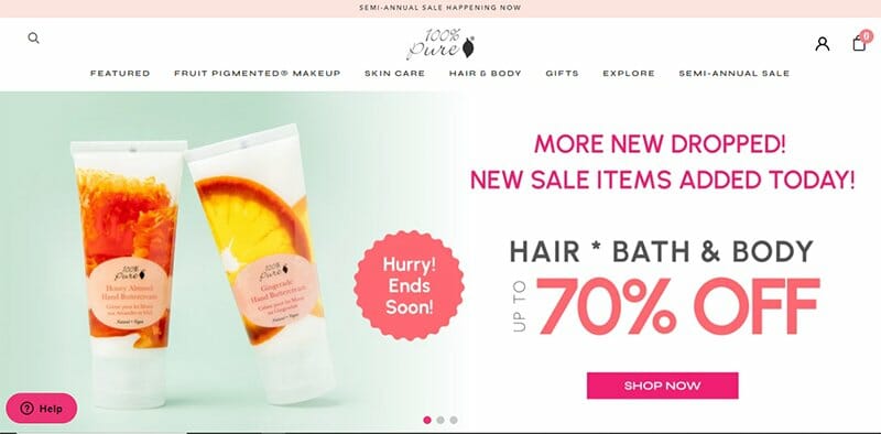20. 100% Pure - Modern Website Example