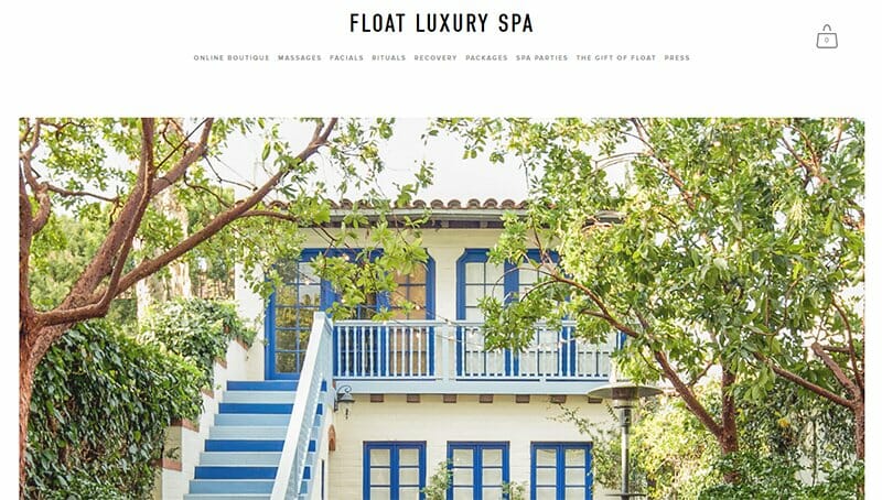 20. Float Luxury Spa - Massage Therapist Website Example