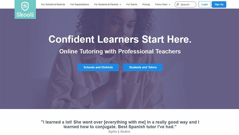 20. Skooli - Teacher Website Example
