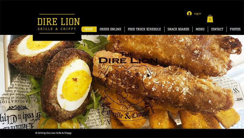 21. Dire Lion - Food Truck Website Example