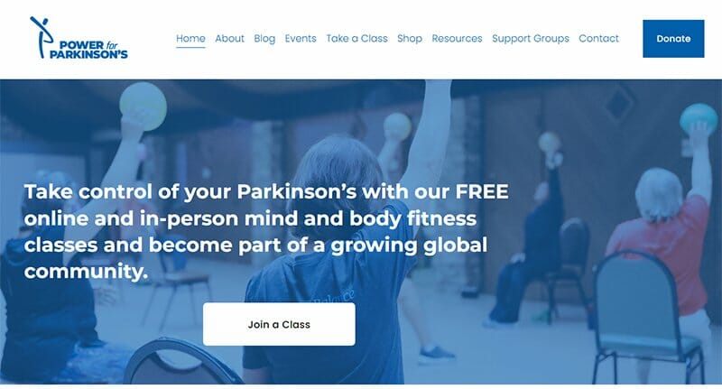 21. Power for Parkinson’s - Charity Website Example