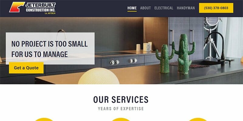 22. Jeterbuilt Construction - Handyman Website Example