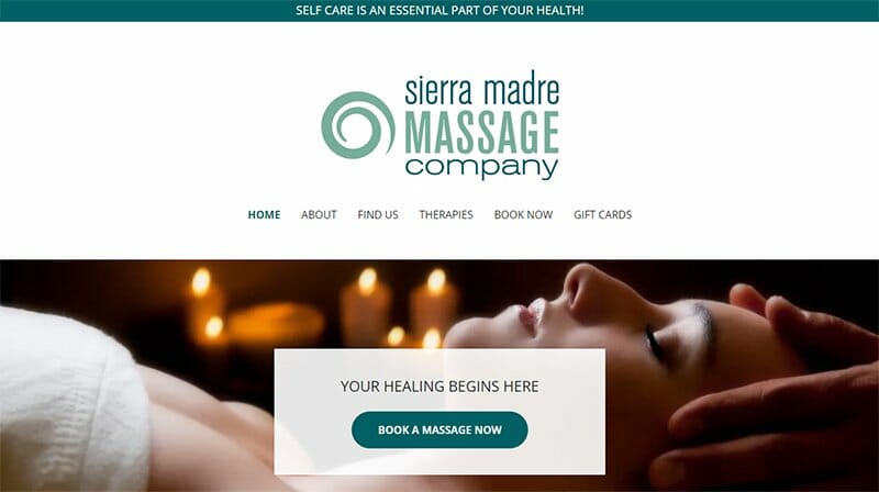 22. Sierra Madre - Massage Therapist Website Example