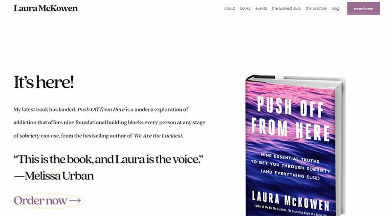 23. Laura McKowen - Author Websites Example
