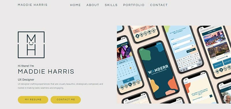23. Maddie Harris - Resume Website Example