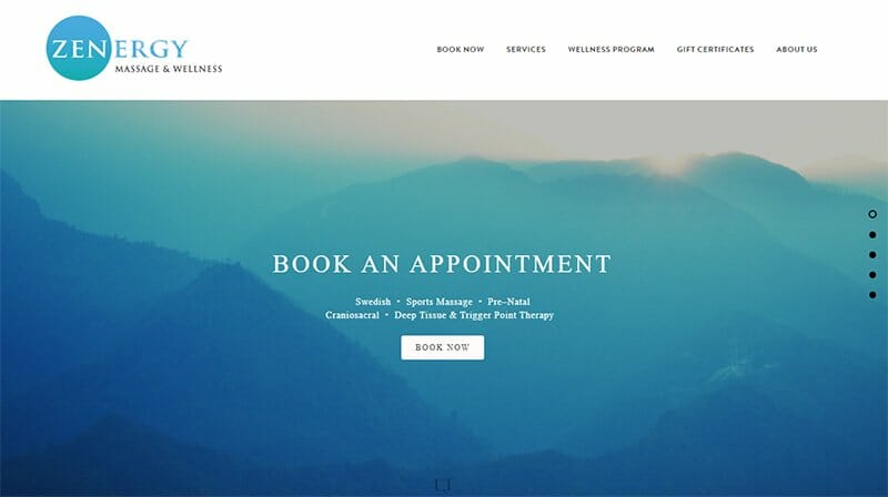 24. Zenergy Massage and Wellness - Massage Therapist Website Example