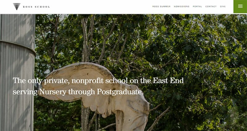 25. Ross School - School Websites Design Example