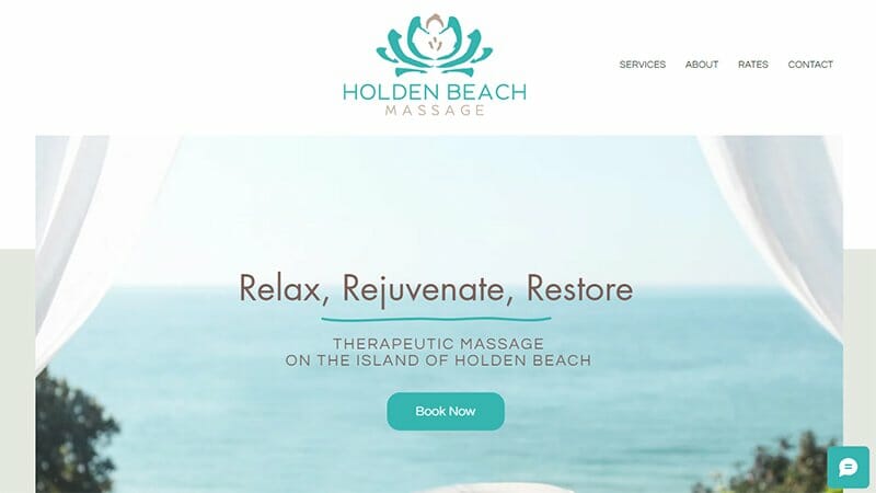 27. Holden Beach Massage - Massage Therapist Website Example