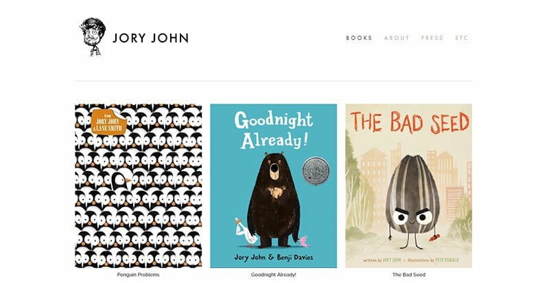 28. Jory John - Author Websites Example