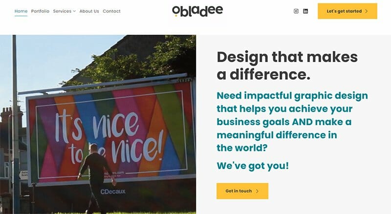28. Obladee - Graphic Design Portfolio Example