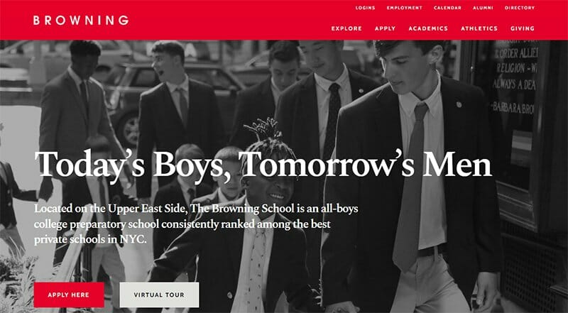 3. Browning - School Websites Design Example