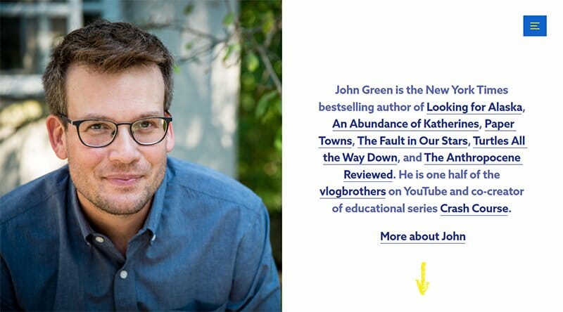 3. John Green - Portfolio Website Example