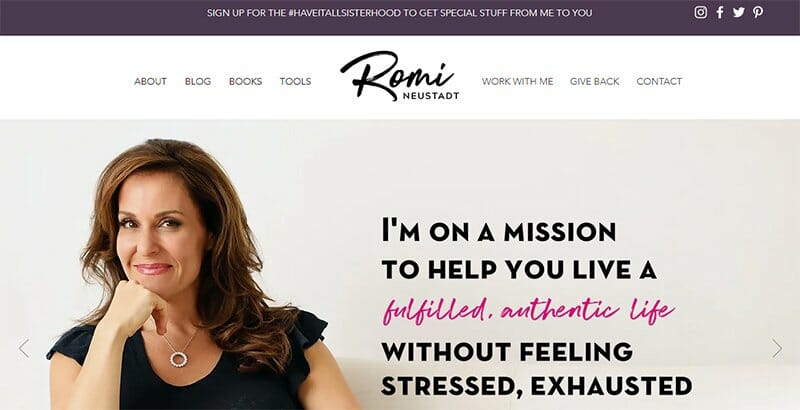 3. Romi Neustadt - Author Websites Example
