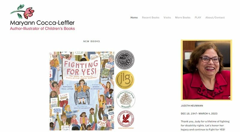 32. Maryann Cocca-Leffler - Author Websites Example