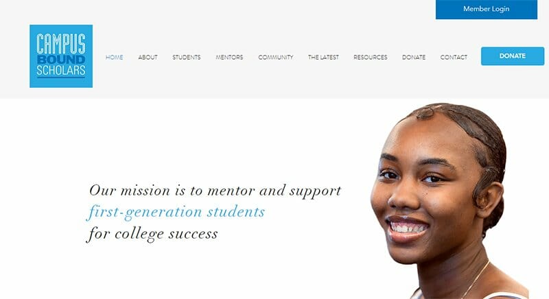35. Campus Bound Scholars - Charity Website Example