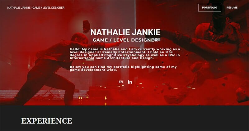 35. Nathalie Jankie - Portfolio Website Example