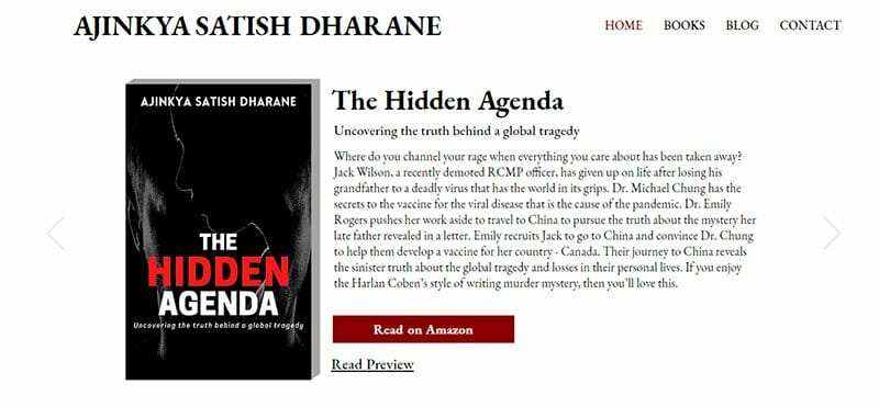 36. Ajinkya Dharane - Author Websites Example