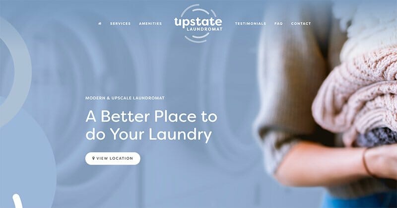 4. Upstate Laundromat - One-Page Website Example