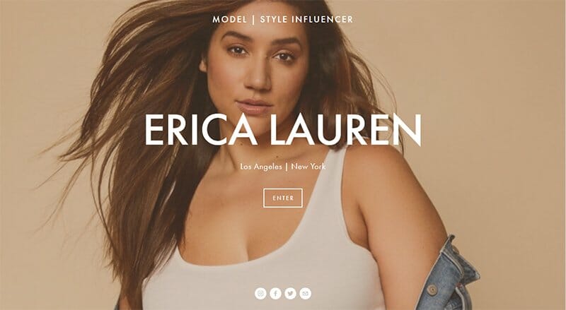 5. Erica Lauren - Portfolio Website Example