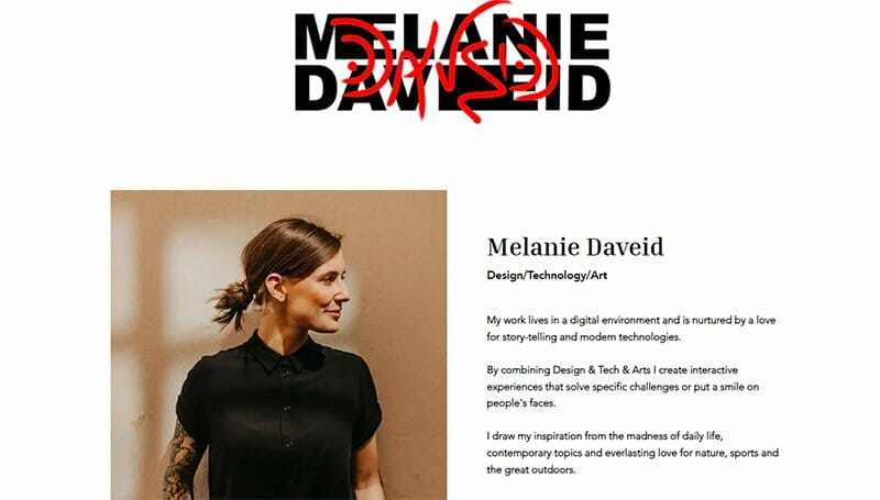 5. Melanie Daveid - Resume Website Example