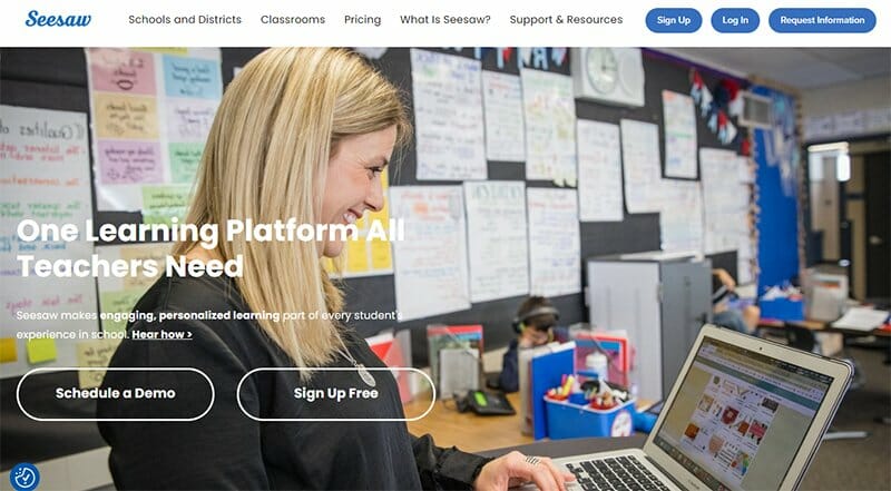 5. Seesaw - Teacher Website Example