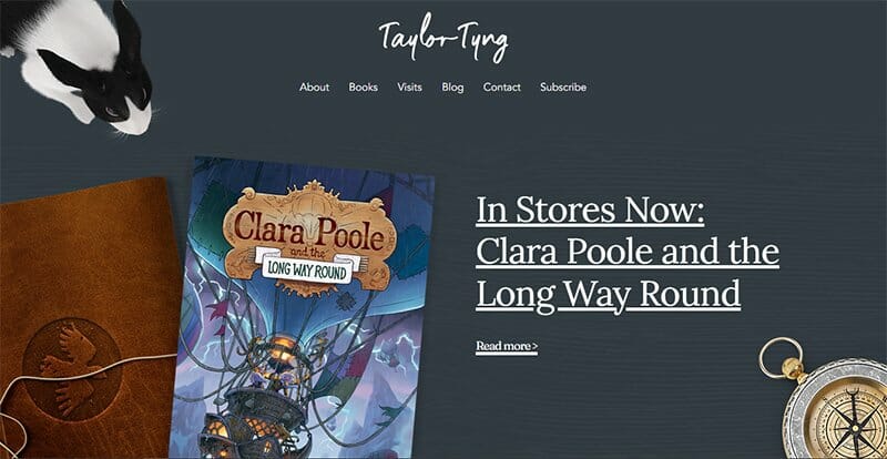 5. Taylor Tyng - Author Websites Example