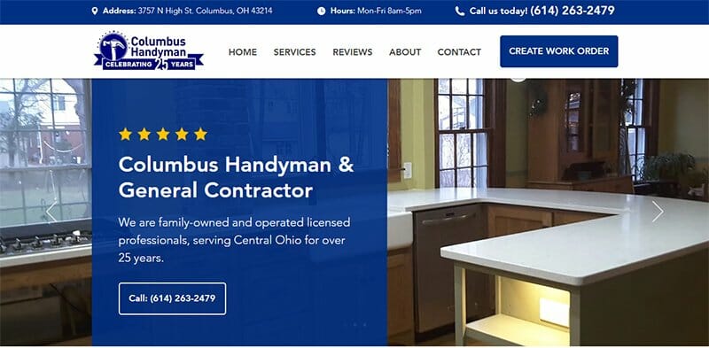 6. Columbus Handyman - Handyman Website Example