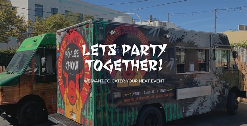 6. HoLee Chow Truck - Food Truck Website Example
