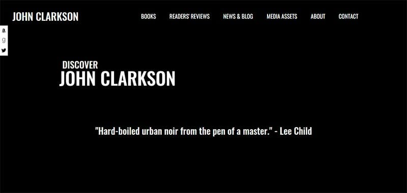 7. John Clarkson - Author Websites Example