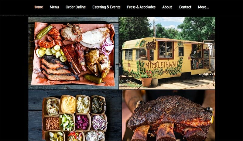 7. Micklethwait Craft Meats - Food Truck Website Example