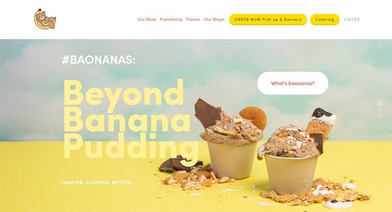 8. #Baonanas - Food Truck Website Example