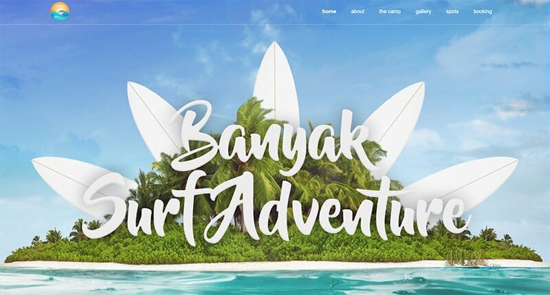 9. Banyak Surf Adventure - One-Page Website Example