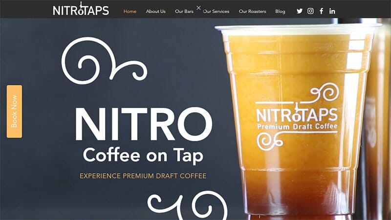 9. NitroTaps - Food Truck Website Example
