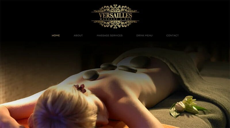 9. Versailles Massage & Bar - Massage Therapist Website Example
