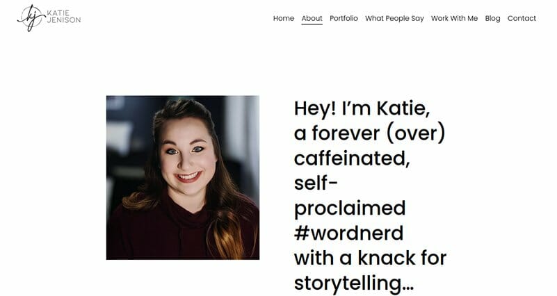 1. Katie Jenison - About Me Website Example