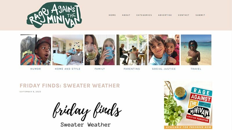 1. Race Against The Minivan - Family Website Example
