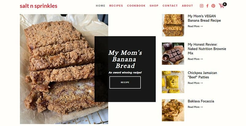 1. Salt N Sprinkles - Bakery Website Example